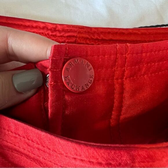 Sz 4 Armani Exchange Red Silk Blend Wide Leg Pants - Picture 10 of 17